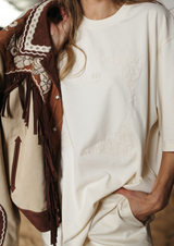 Paisley Emboss Crew Tee