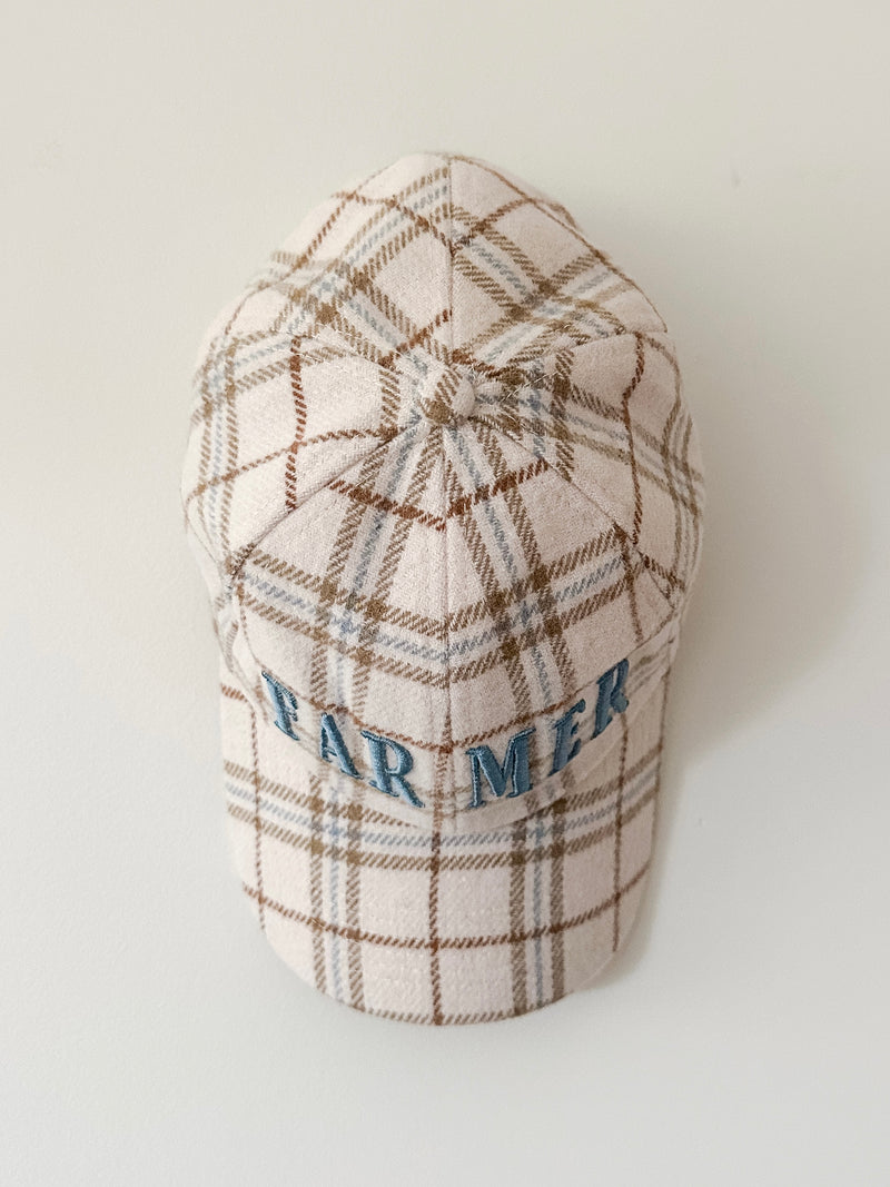 Neutral Plaid Cap