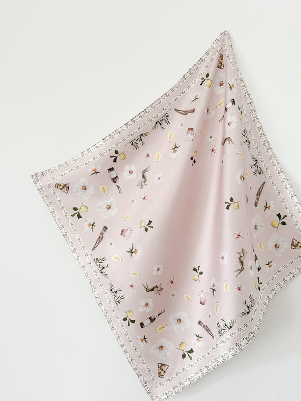 NEW Pink Champagne Small Square Silk Scarf
