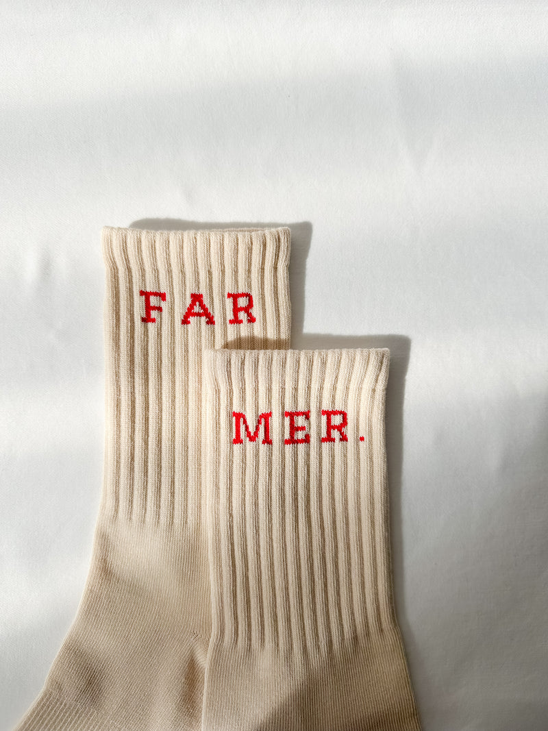 Beige FAR MER. Boot Socks