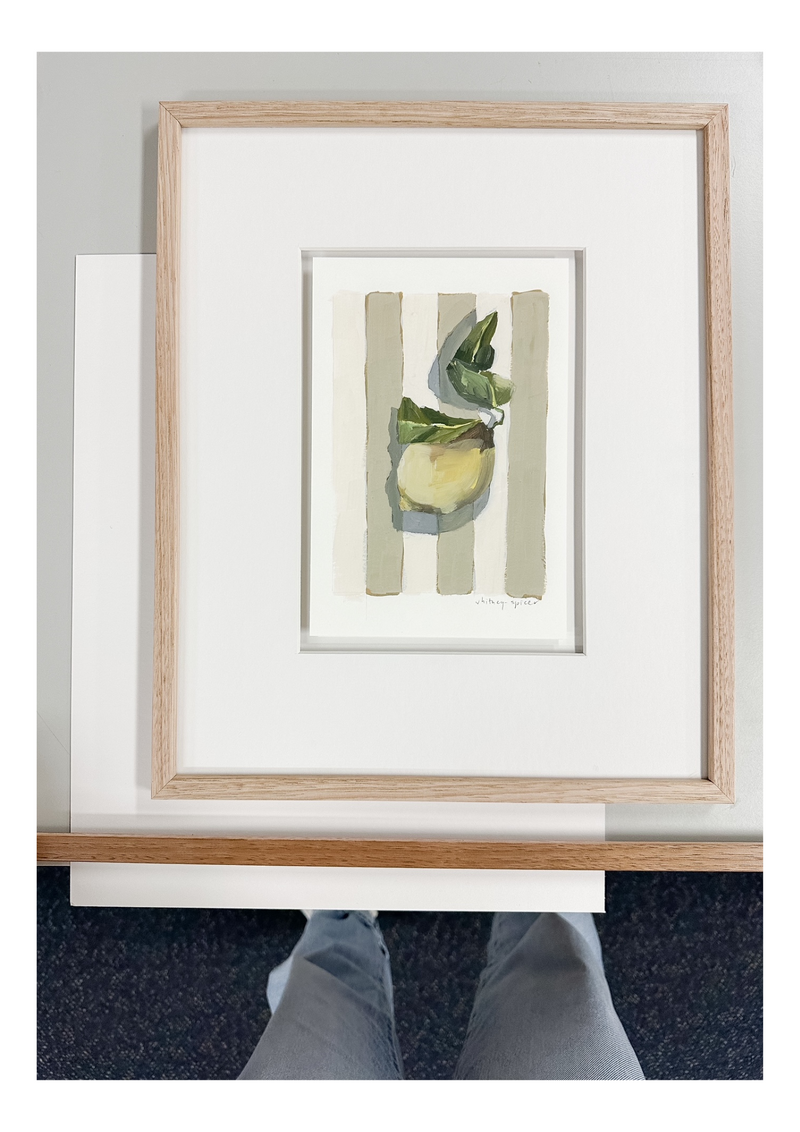 'Sage Stripe Lemon' Print