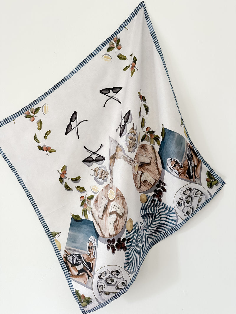 NEW Smoked Oysters Small Square Silk Scarf