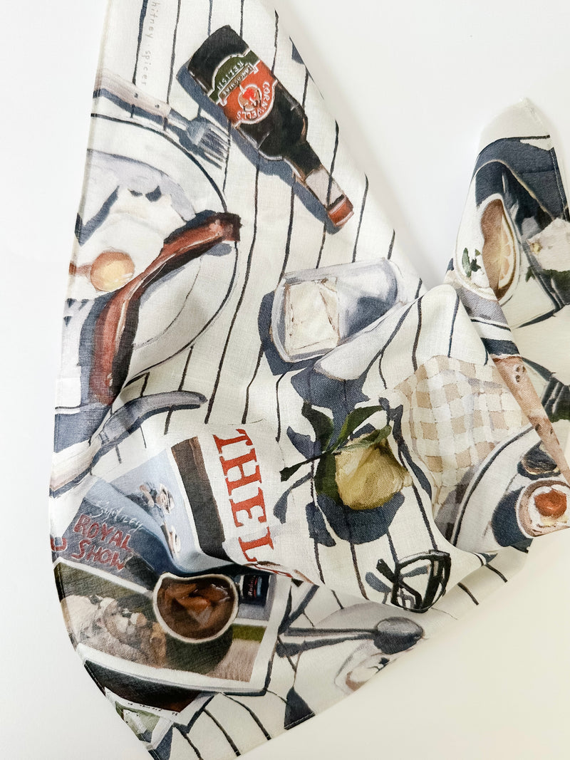 Farm Mornings Cotton Handkerchief/ Pocket Square