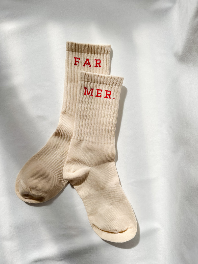 Beige FAR MER. Boot Socks