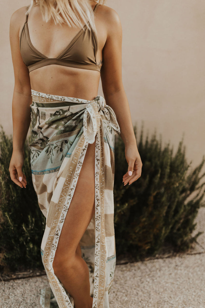 'Olive Garden' Silk Modal Sarong
