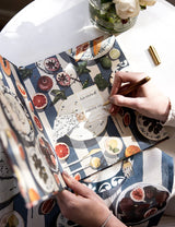 Blue Stripe Heirloom Recipe Book Journal