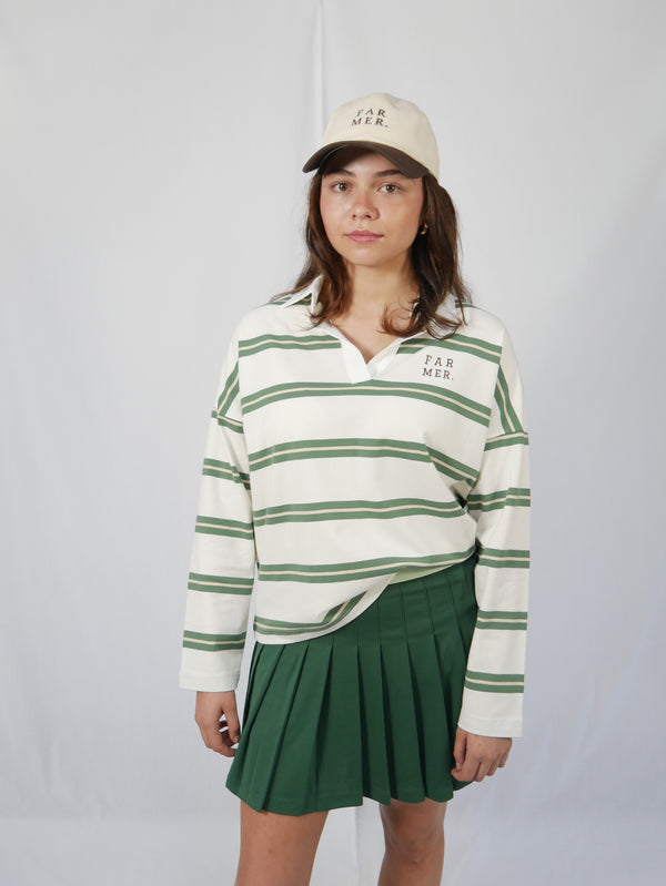 FAR MER. Jersey Polo - Vintage Green