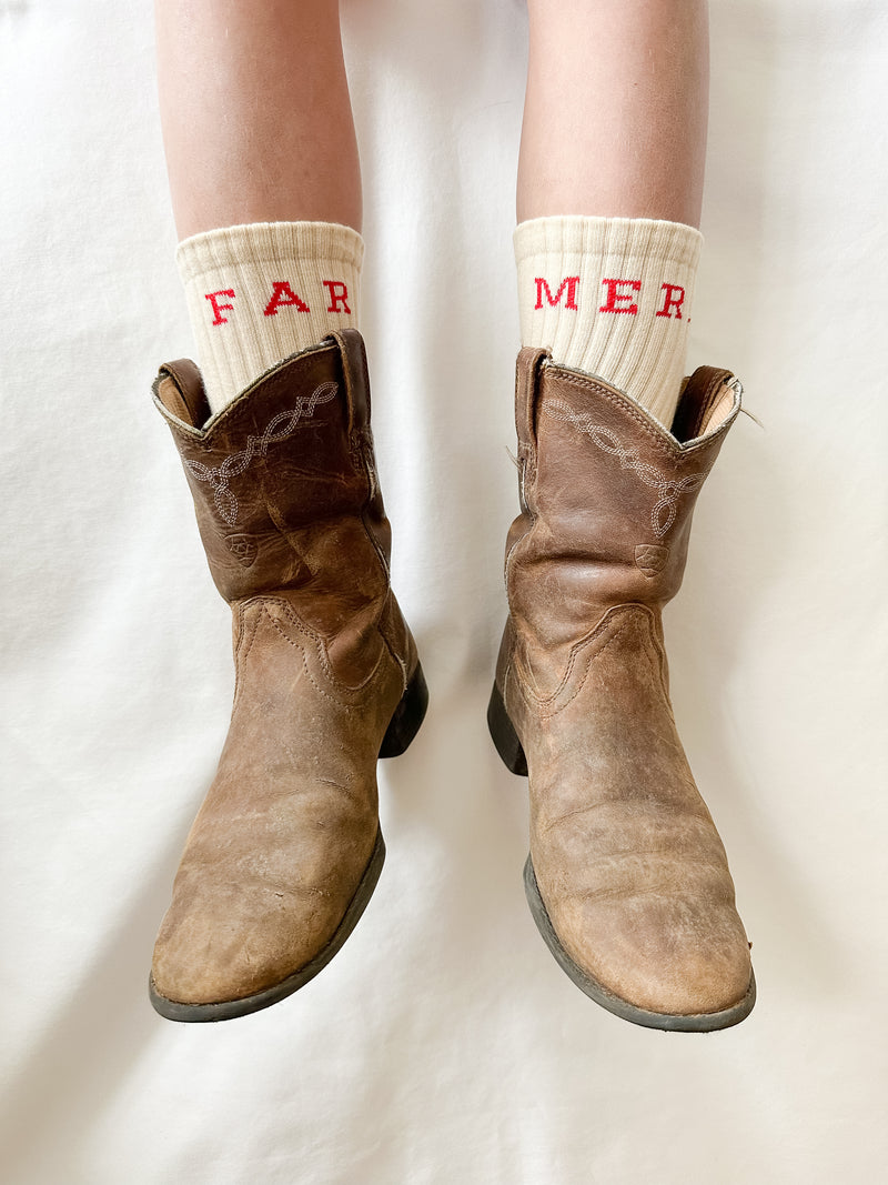 Beige FAR MER. Boot Socks