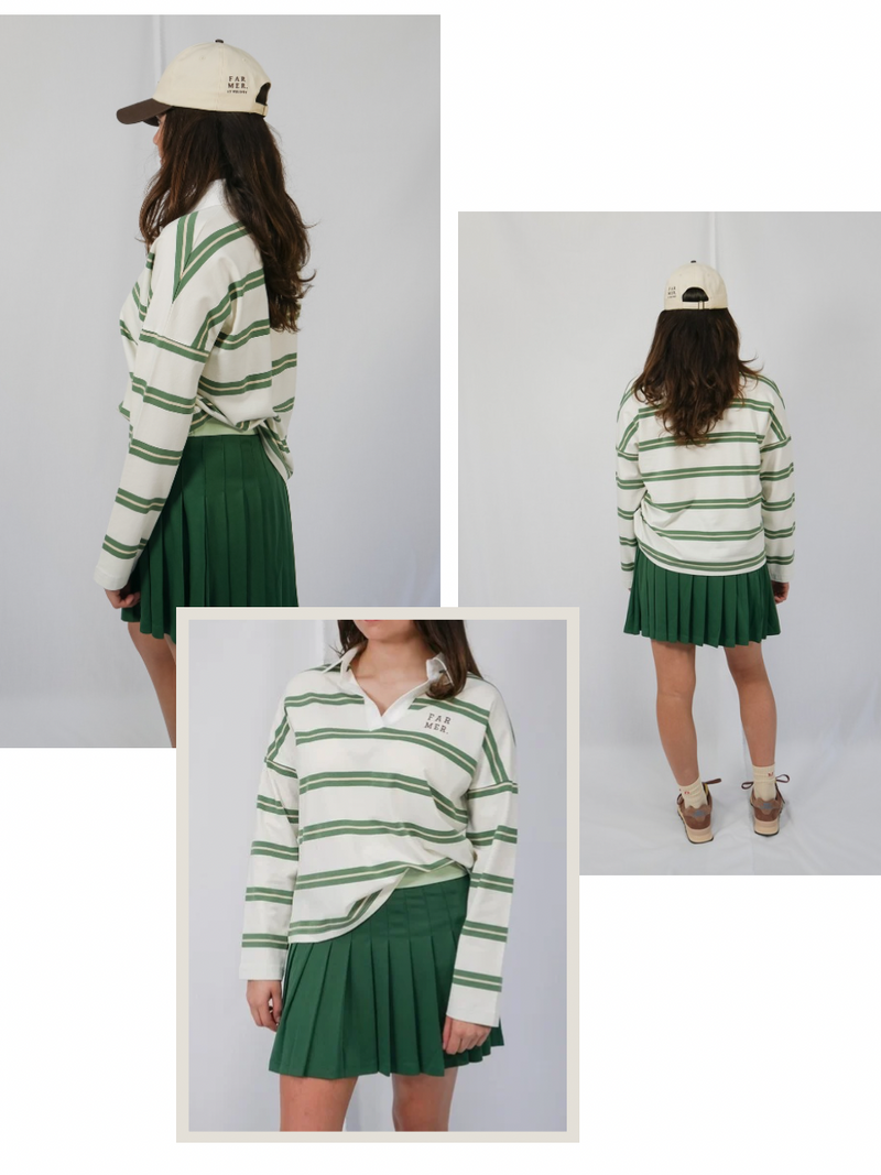 FAR MER. Jersey Polo - Vintage Green