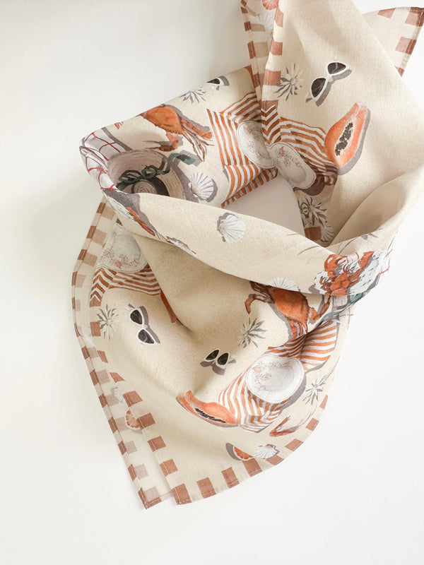 Papaya Cotton Handkerchief/ Pocket Square