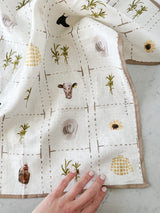 Farm Neutral Linen Tea Towel