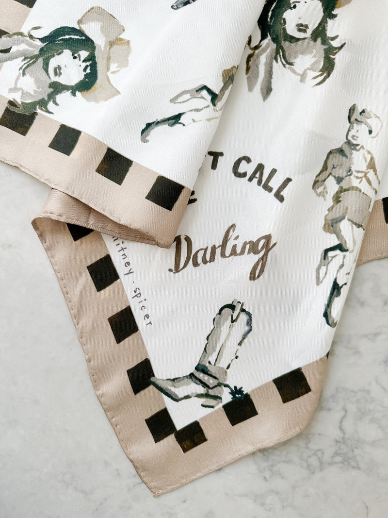The Darling Small Square Silk Scarf