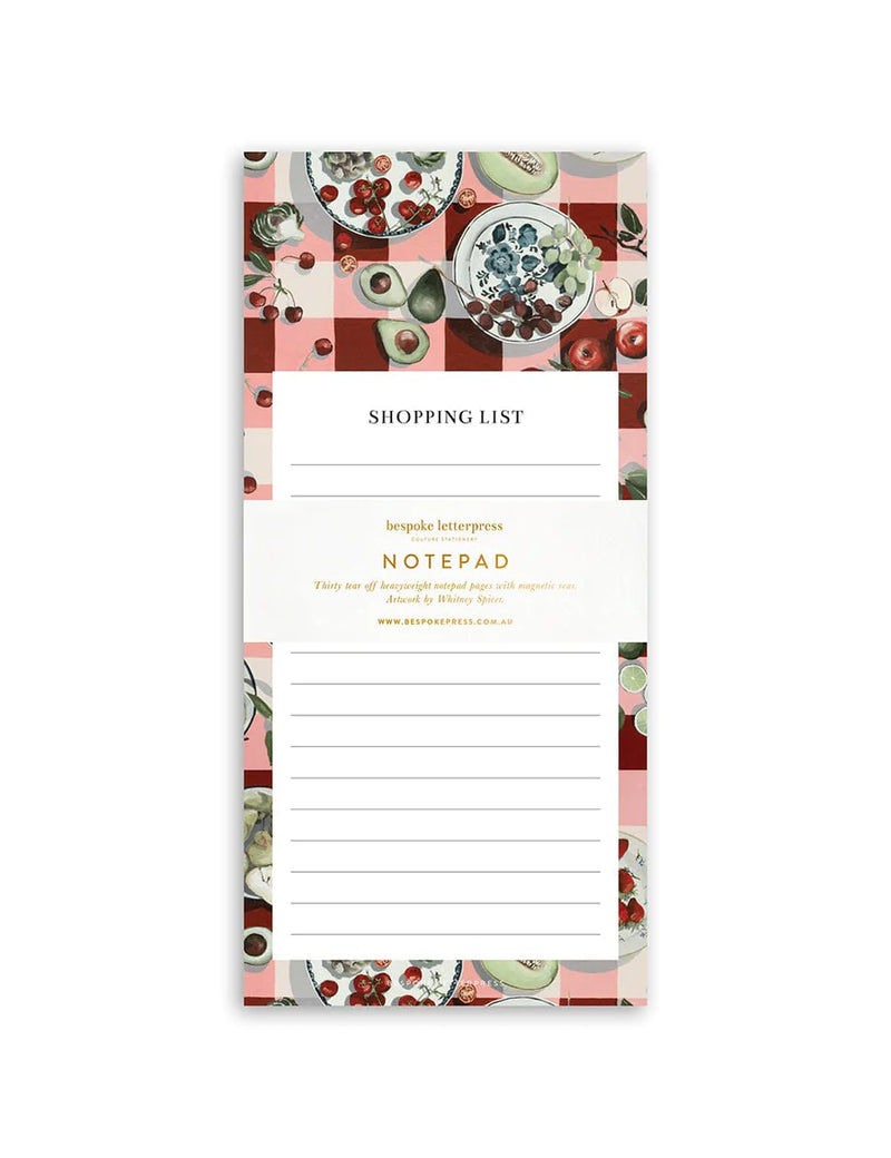 Red Gingham Shopping List Notepad
