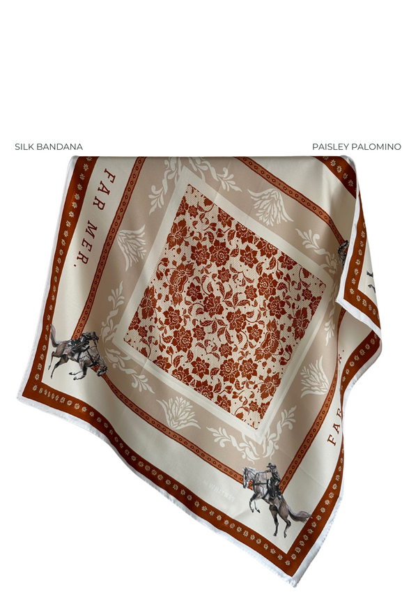 'Paisley Palomino' Silk Bandana