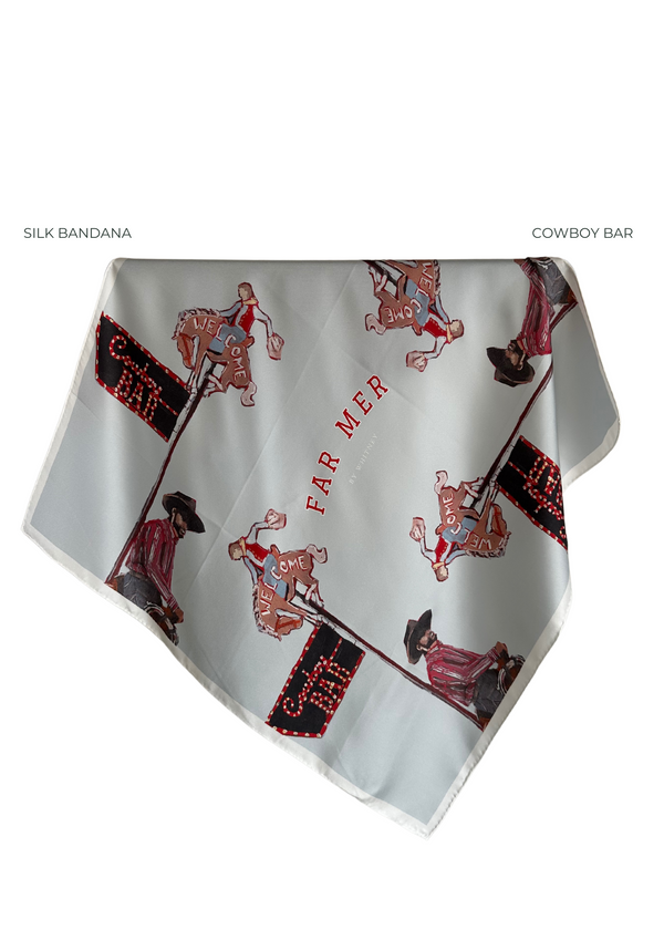 'Cowboy Bar' Silk Bandana