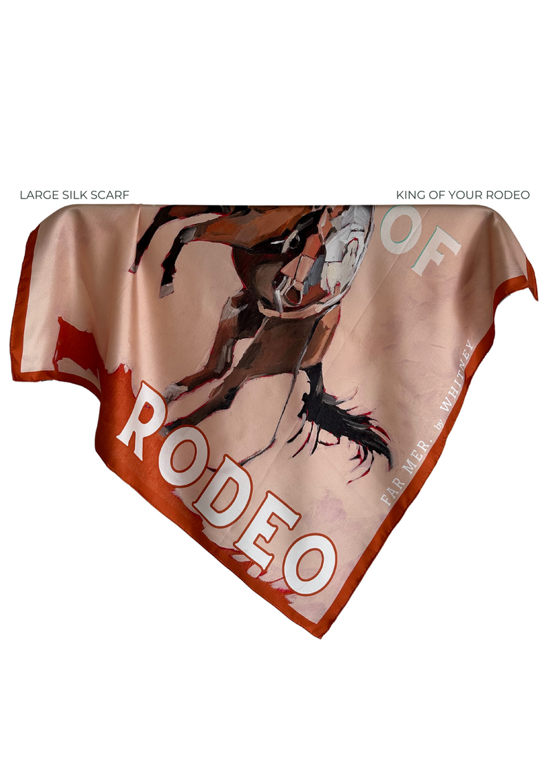 'King of Your Rodeo' Large Silk Scarf