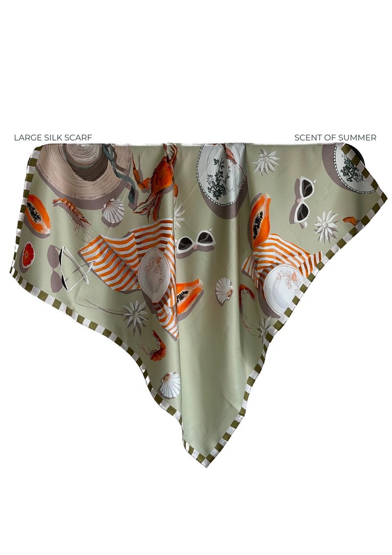 'Scent of Summer' Large Silk Scarf