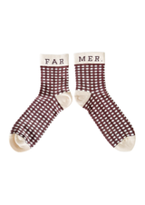 Cocoa Check Socks
