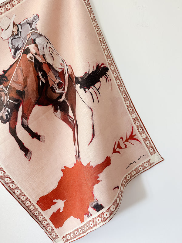 Cowboy Up Linen Tea Towel