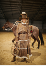 Homestead Check Tiered Skirt