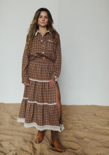 Homestead Check Tiered Skirt