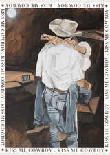 Kiss Me Cowboy - Linen Tea Towel