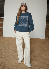 Paisley Emboss Drawstring Pant