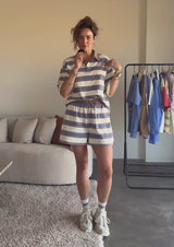 Jersey Polo Cinnamon Stripe