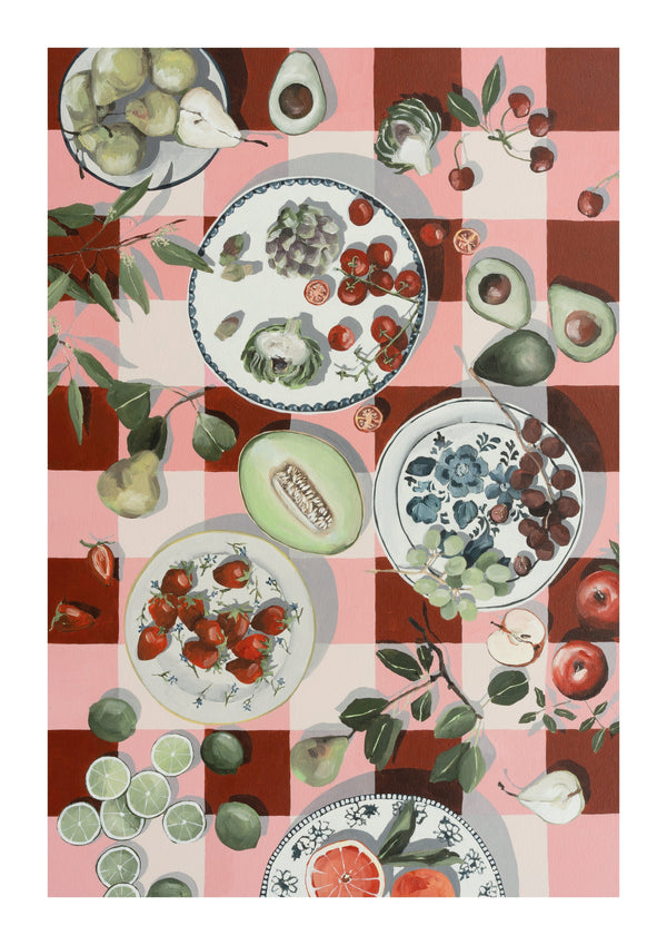 'Red Gingham' Print