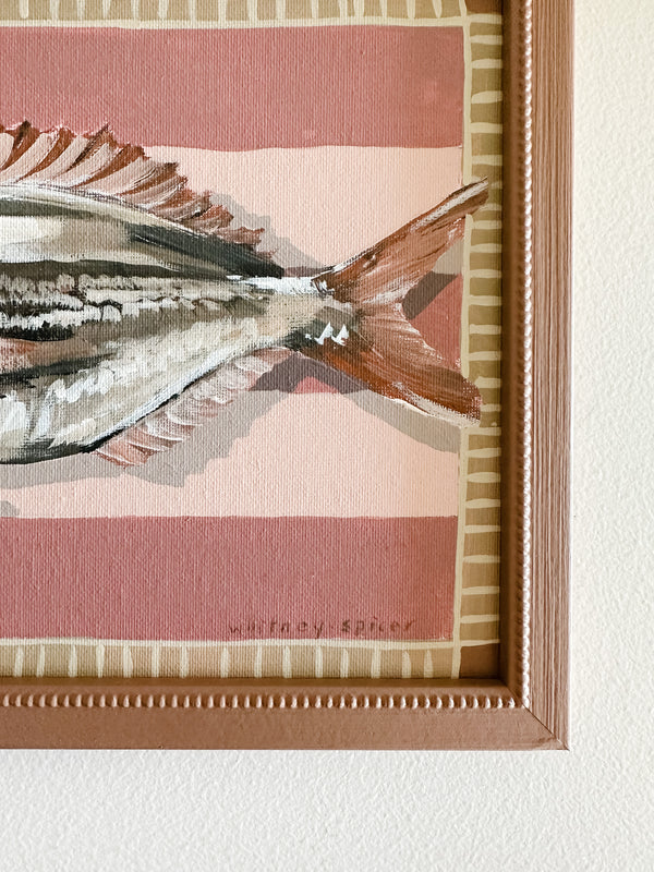 Salmon on Pink Stripe Original