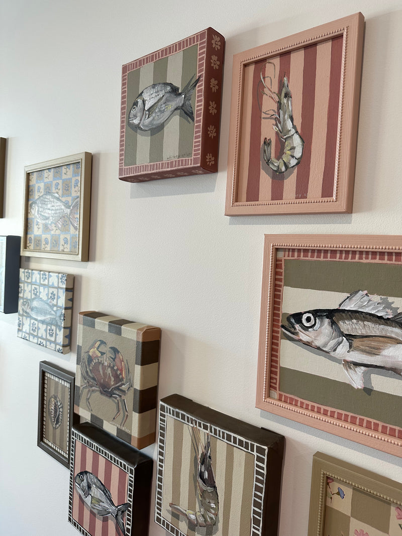 Silver on Olive Stripe Original